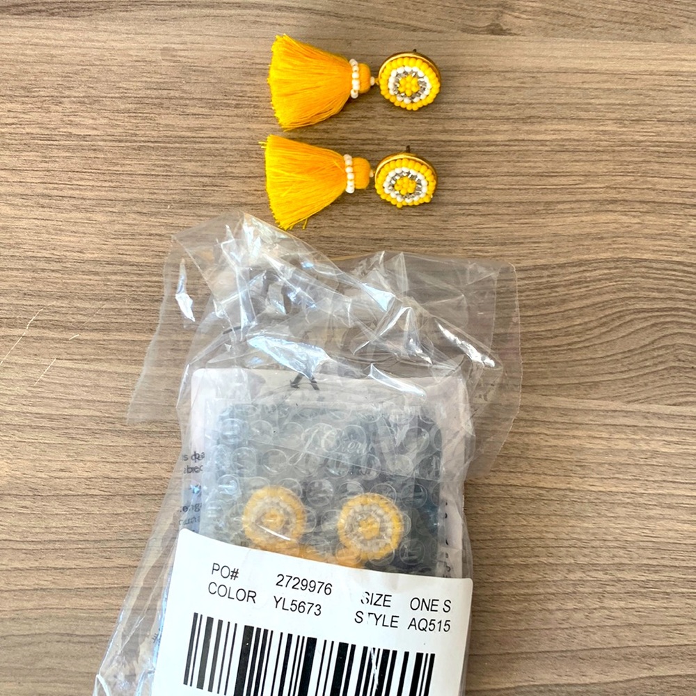 Yellow tassel j. Crew earrings
